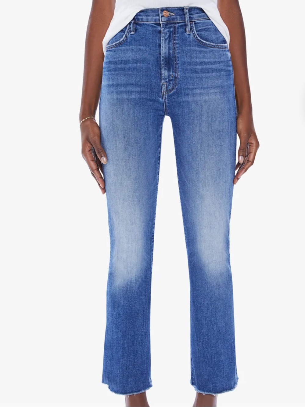 MOTHER Hustler Ankle Fray Jeans in Healing Jar 31